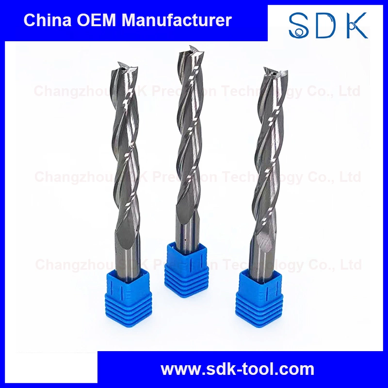 Prefessional Customized Single Straight Hole 3 Flute Carbide Cutting Tools End Mills for Woodwork