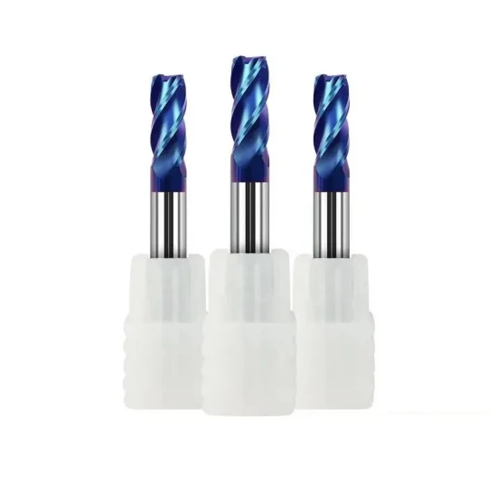 Factory Price 4 Flutes CNC Carbide End Mill Blue Nano Coated