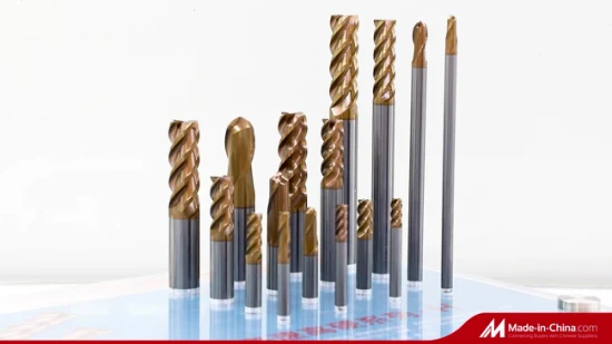 High Speed CNC Milling Corner Radius Cutters Single Flute Cutter 2 Flutes Ball Nose Endmill HRC65 4 Flute Square Carbide End Mill D6.0*R0.3*16*L75*D6 (HRBH0603)